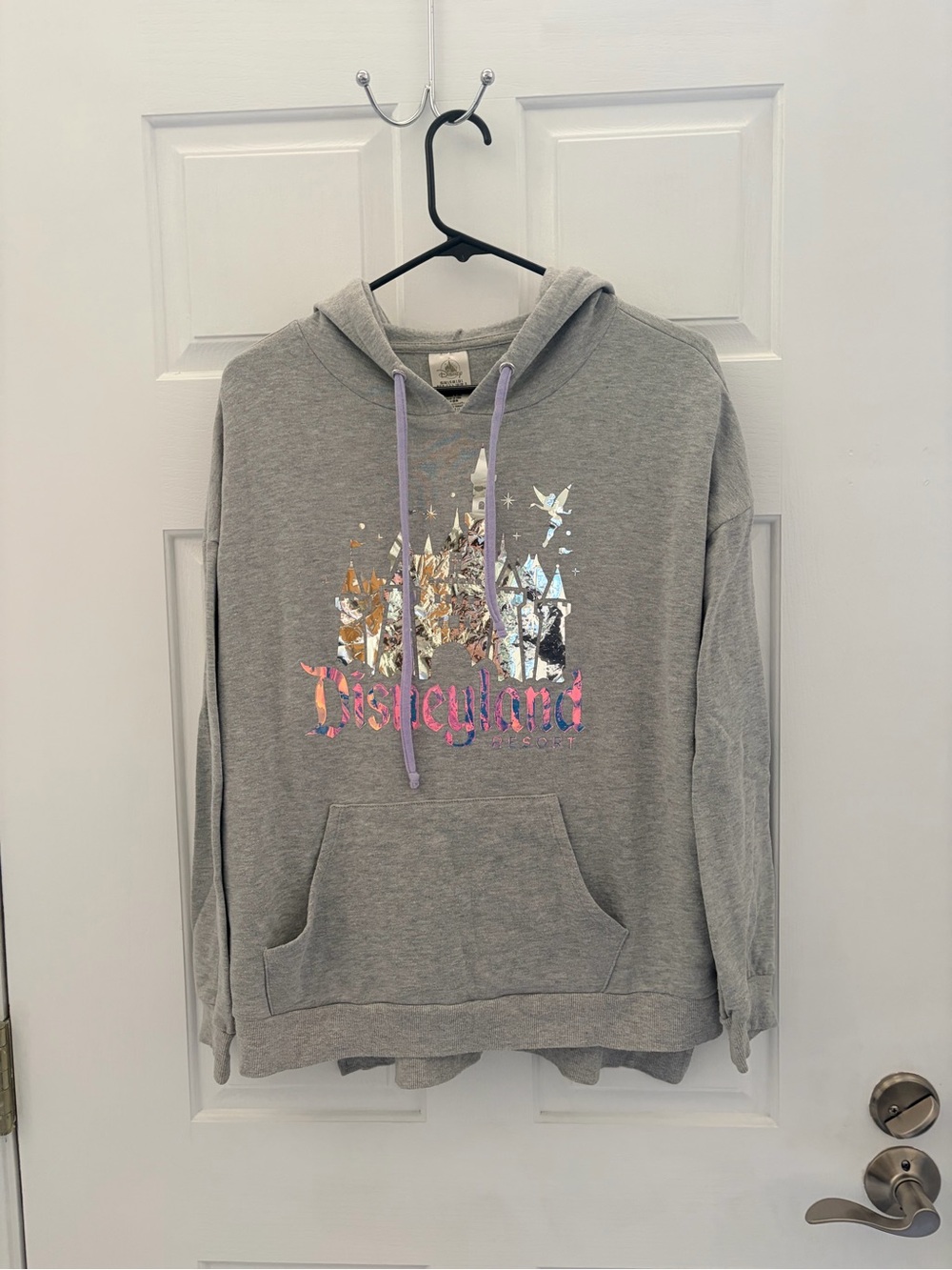 Disney Grey Hoodie with Lavender Drawstrings